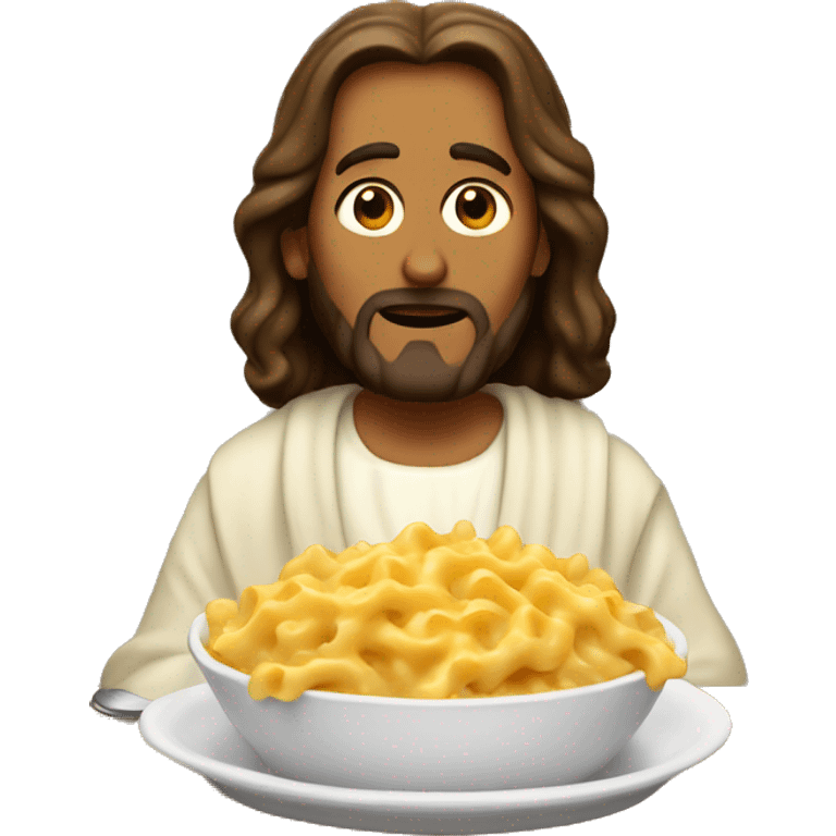 jesus eating mac and cheese emoji