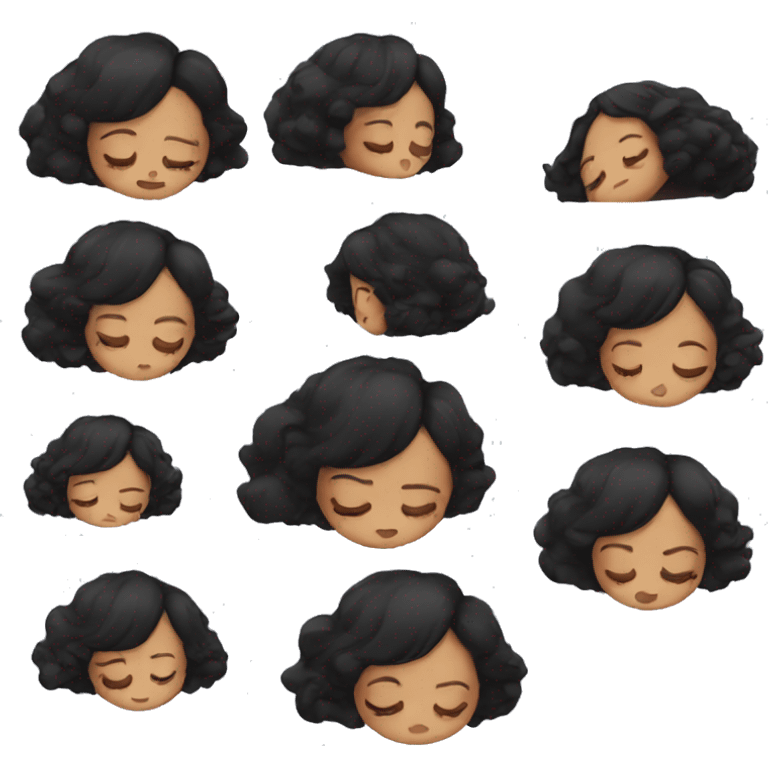 girl with black hair sleeping  emoji