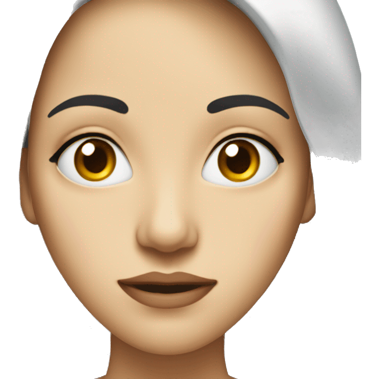 lady face with no eyebrow and eye only slightly open emoji