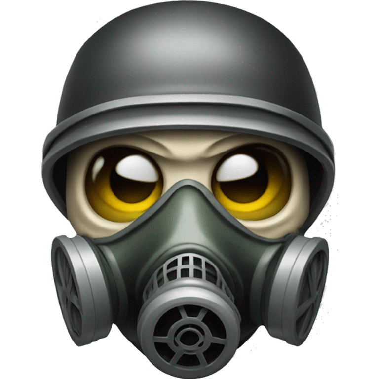 Angry Skull wearing full face gas mask emoji