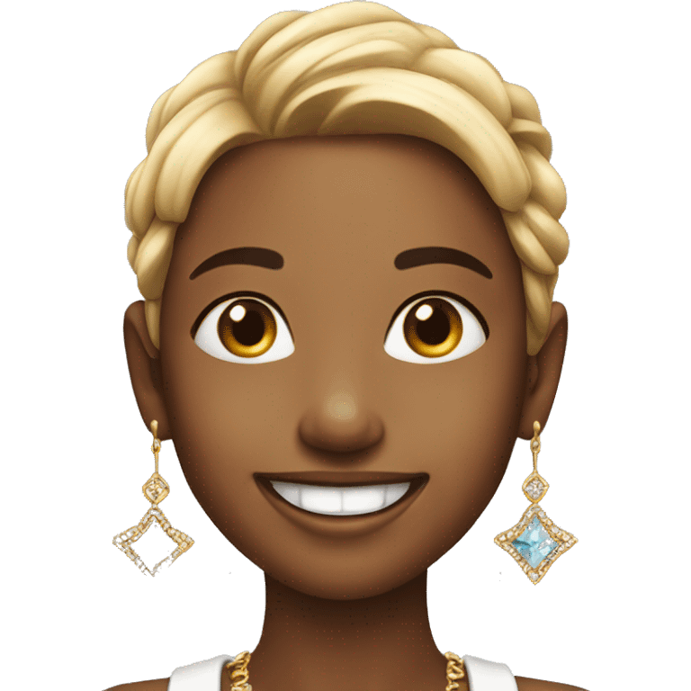 smiling girl with jewelry emoji