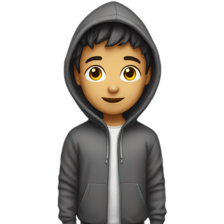 Cute boy with hoodie emoji