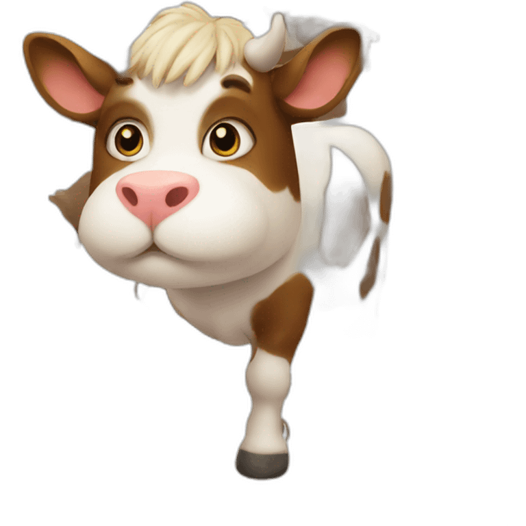 cat on a cow emoji