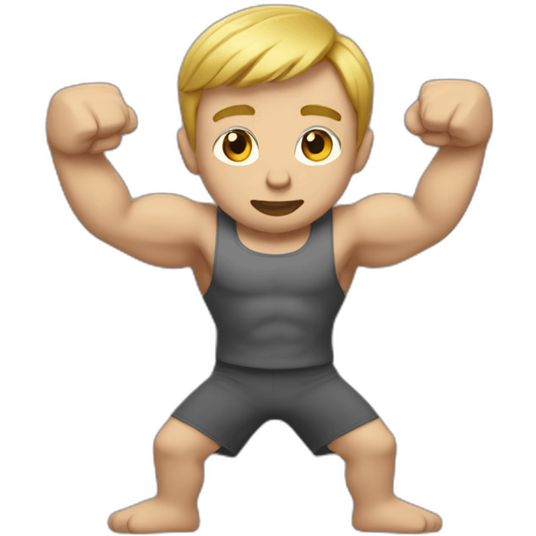 man with four arms flexing emoji