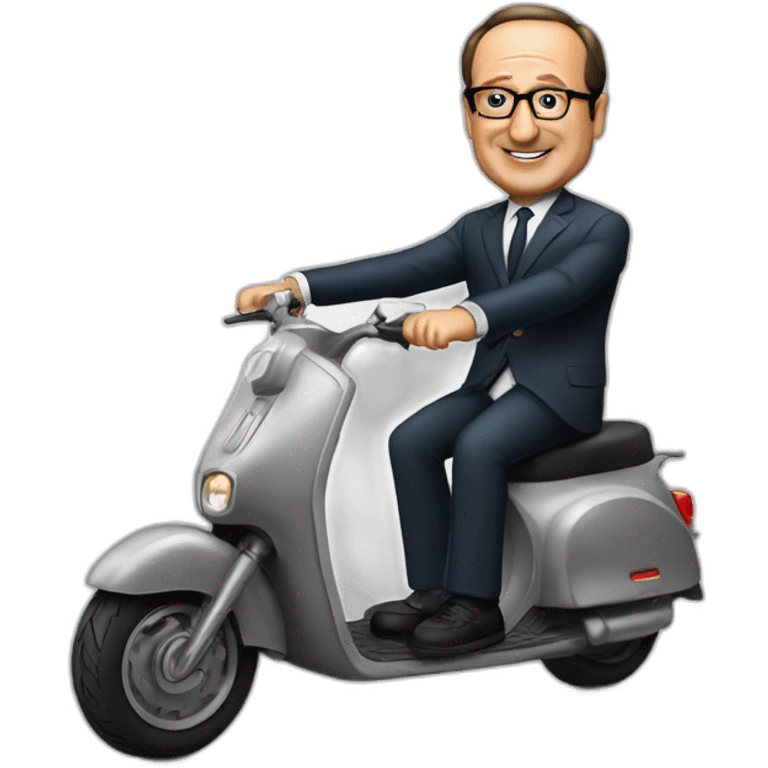 Hollande sur un scooter emoji