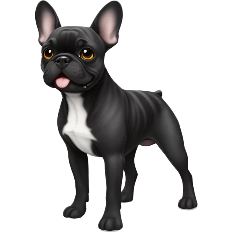 Black brindle French bulldog ￼ emoji