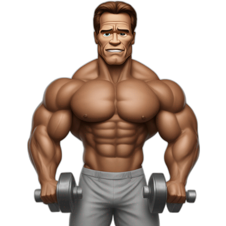 african Arnold schwarzenegger with dumbell emoji