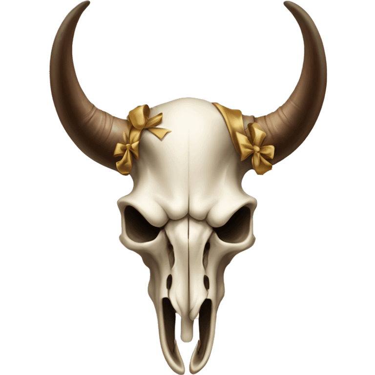 homoyoyo long horn skull with bows emoji