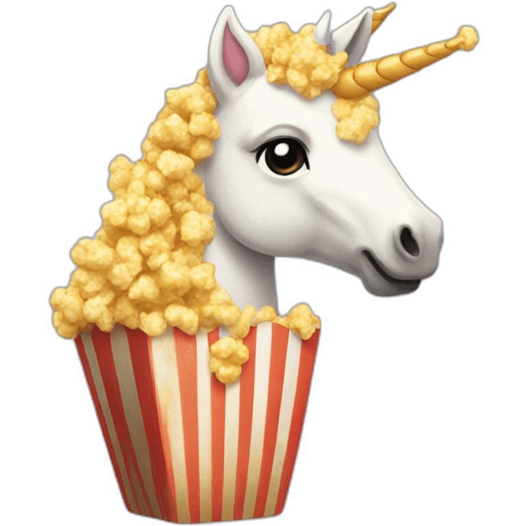 Popcorn unicorn emoji