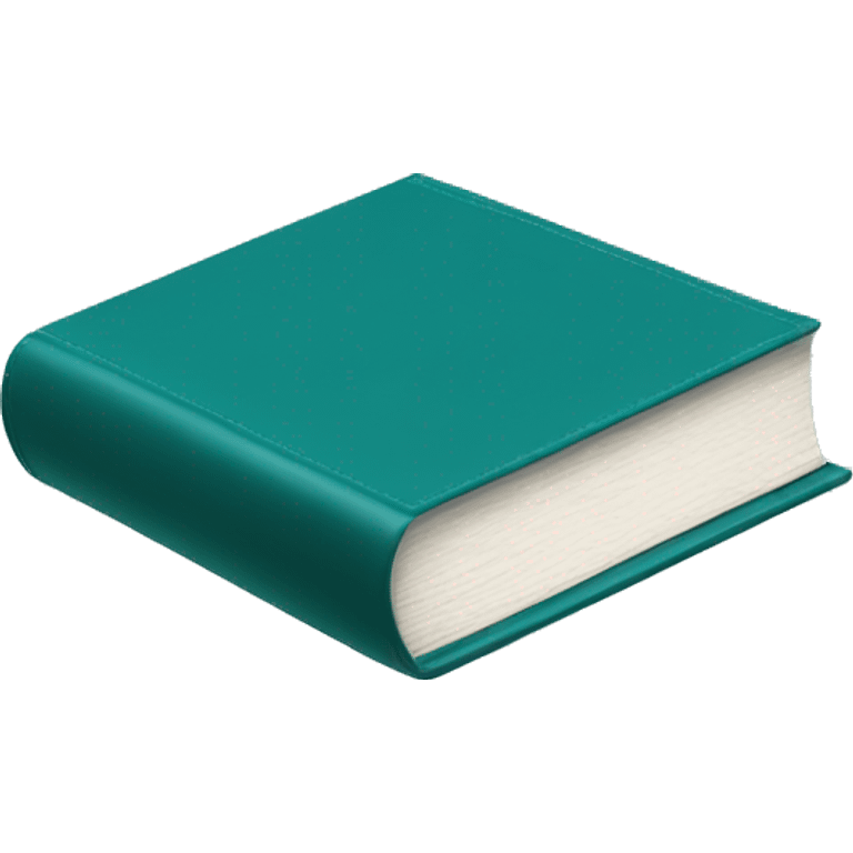 Realistic isolated dark turquoise book laying down flat. emoji