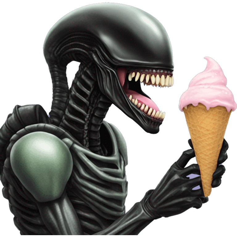 Xenomorph eating ice cream emoji