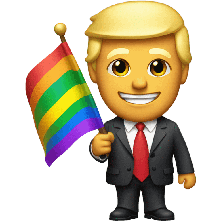 Trump holding rainbow flag  emoji