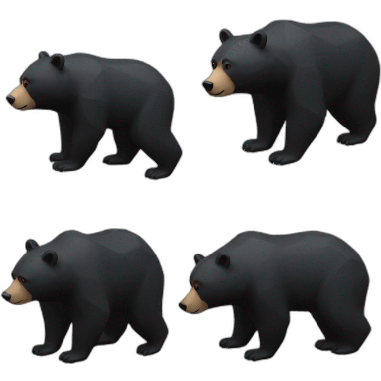 stand Lowpoly black bear with fuel emoji