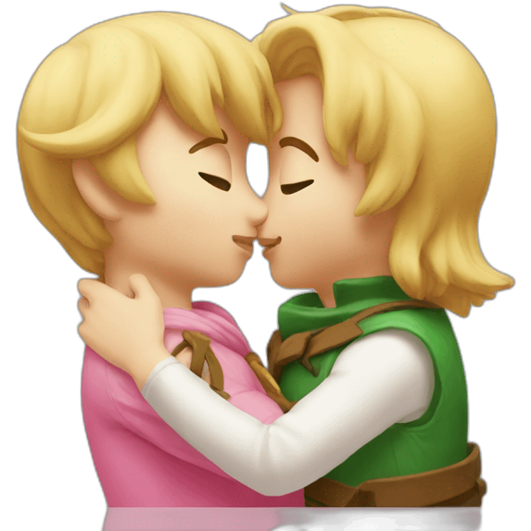 Link kissing hello kitty emoji