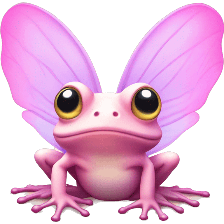 Light pink Fairy frog with gradient wings emoji