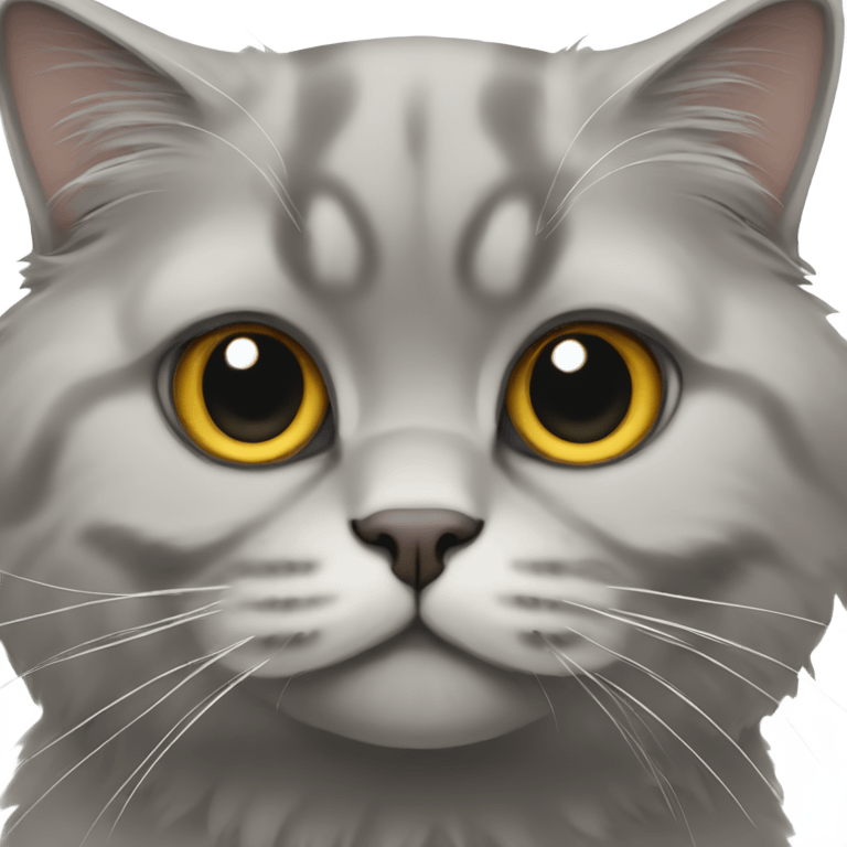 gray scottish fold long-hair cat emoji