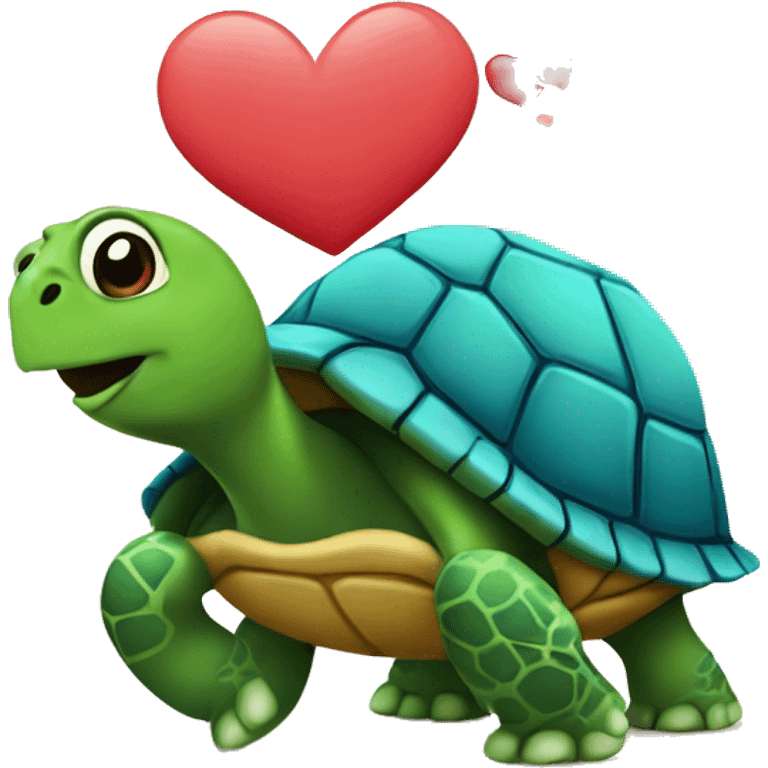 Turtle with hearts emoji