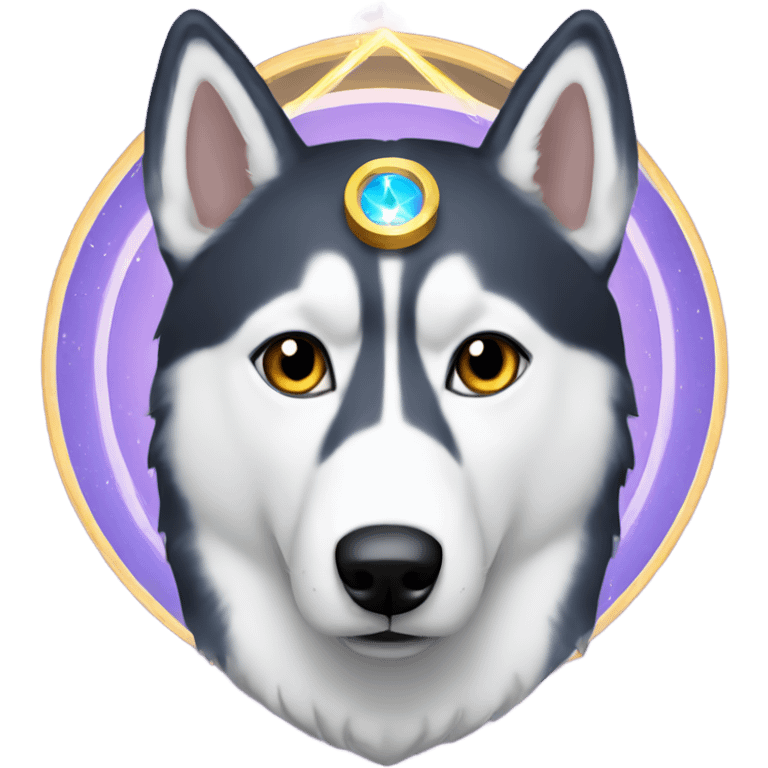 Husky with saint halo emoji