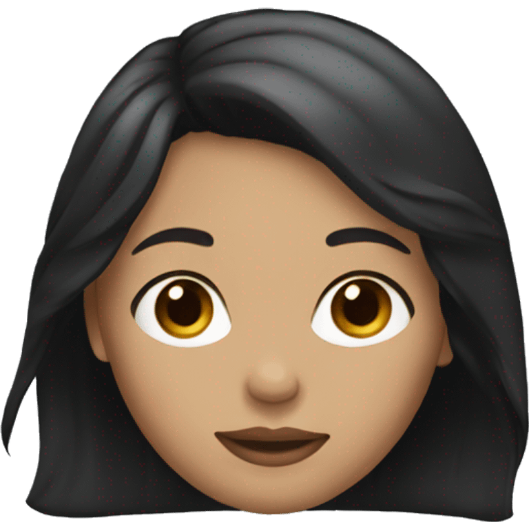 girl with black straight wavy hair emoji