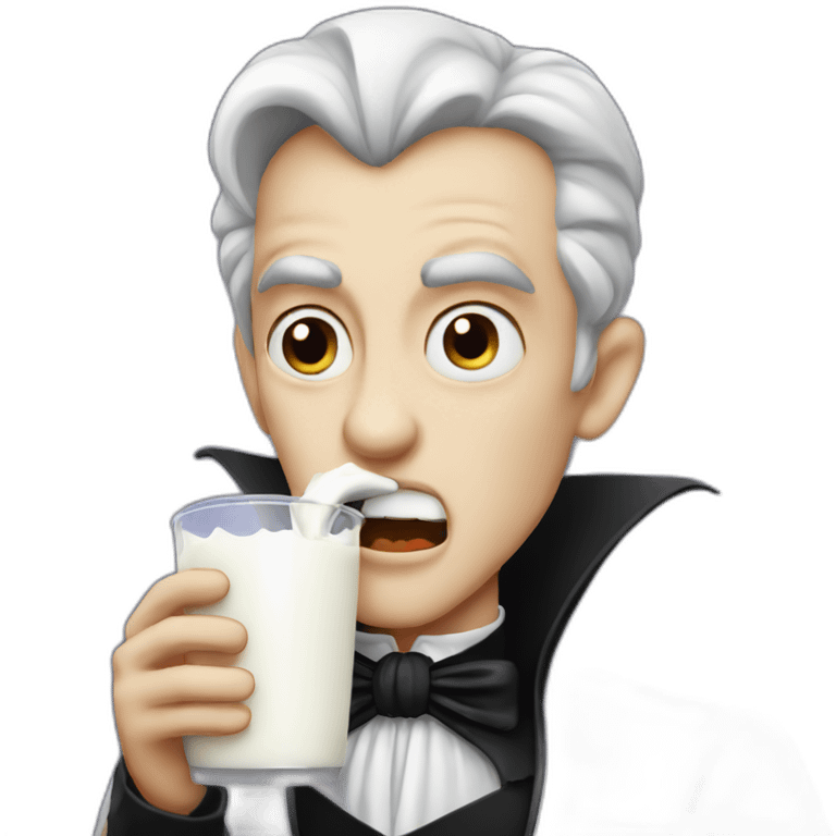 Dracula chugging milk emoji