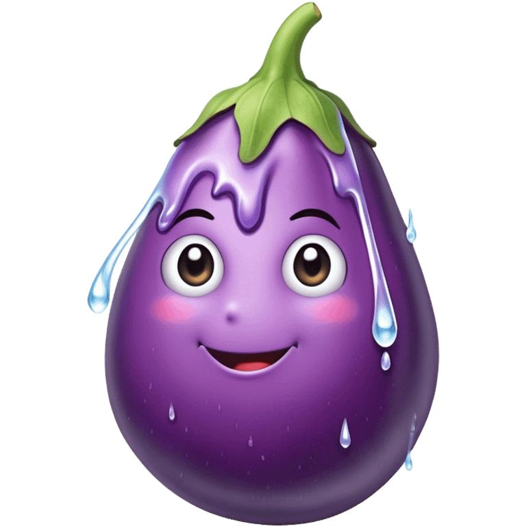 Eggplant with icicle dripping down it emoji