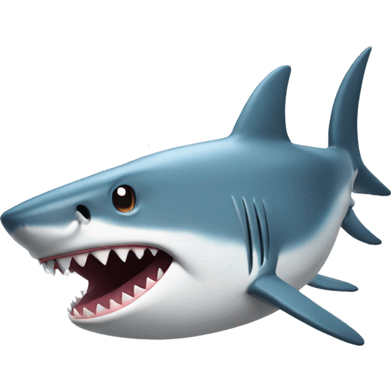 Shark with bows coming out of head like a speech bubble emoji