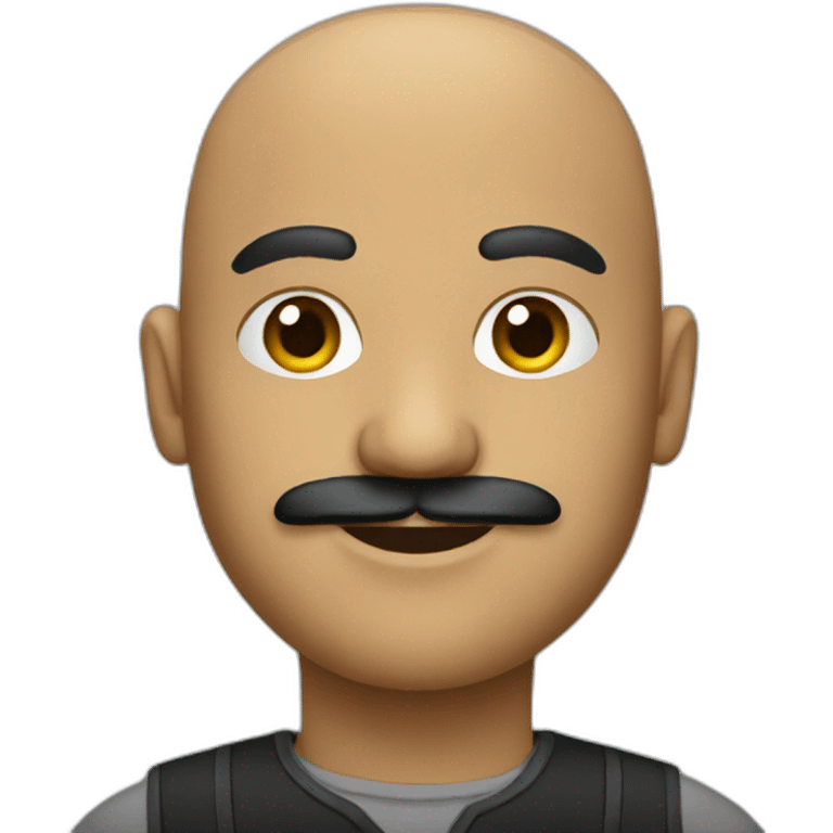 bald developer with a black mustache emoji