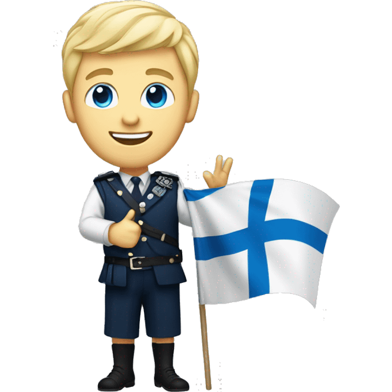 Male with blonde hair and blue eyes waving hand smiling with a Scotland flag 🏴󠁧󠁢󠁳󠁣󠁴󠁿  emoji