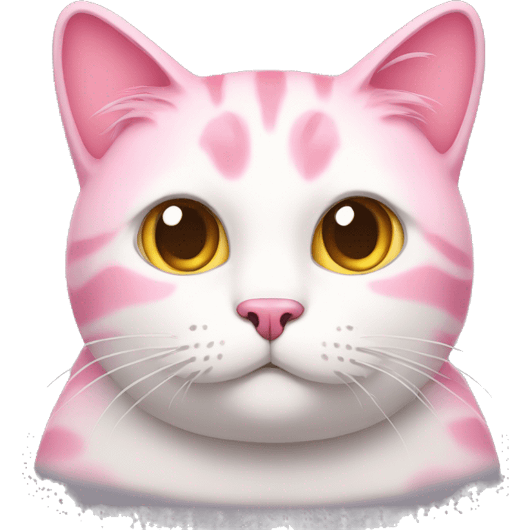 fat cat with pink hair emoji