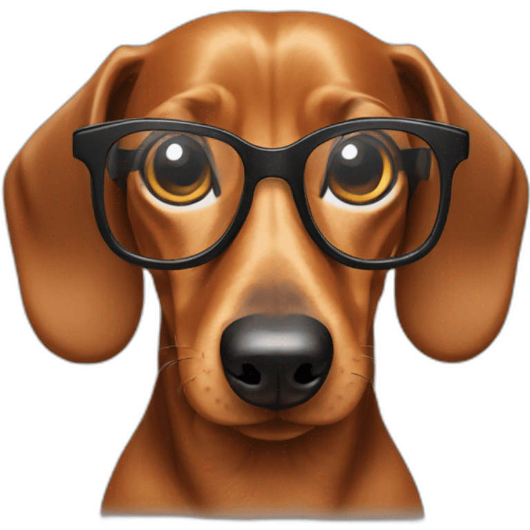 dachshund with glasses emoji