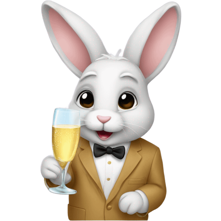 bunny drinking champagne  emoji