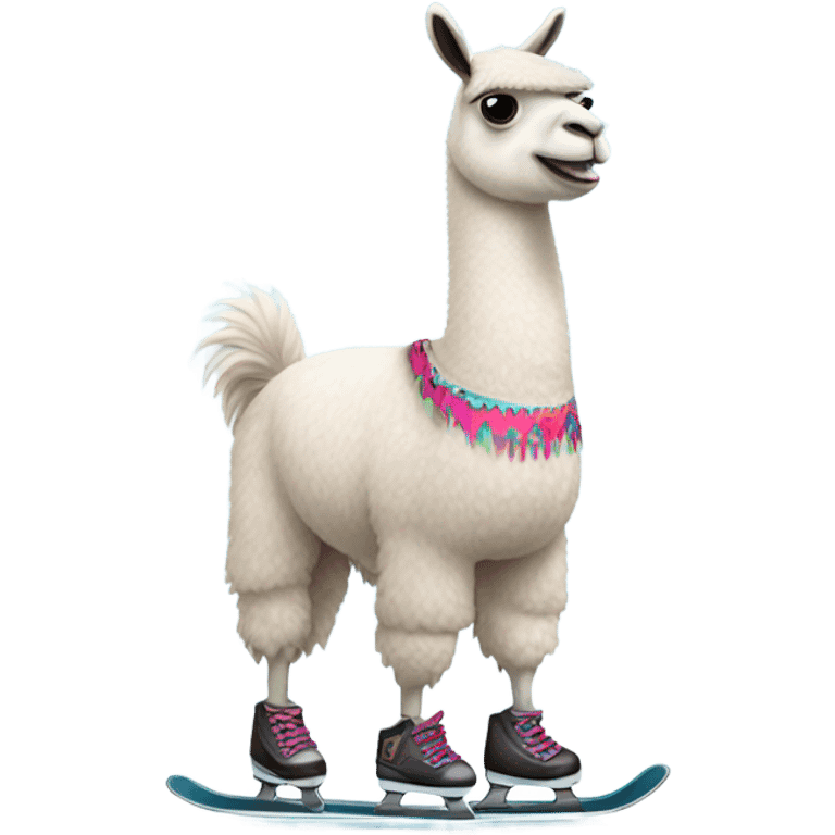 Llama on ice skates  emoji