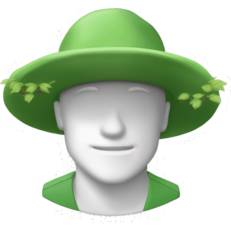 gardener pith helmet jacket white green trees  emoji