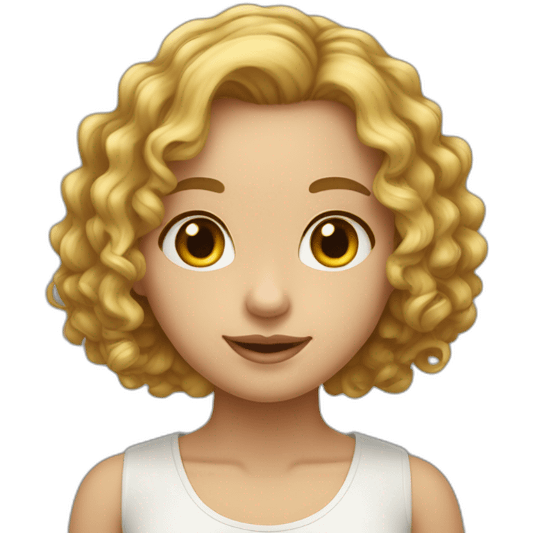 girl with long curly hair under a bob and fair skin под каре и светлой кожей emoji