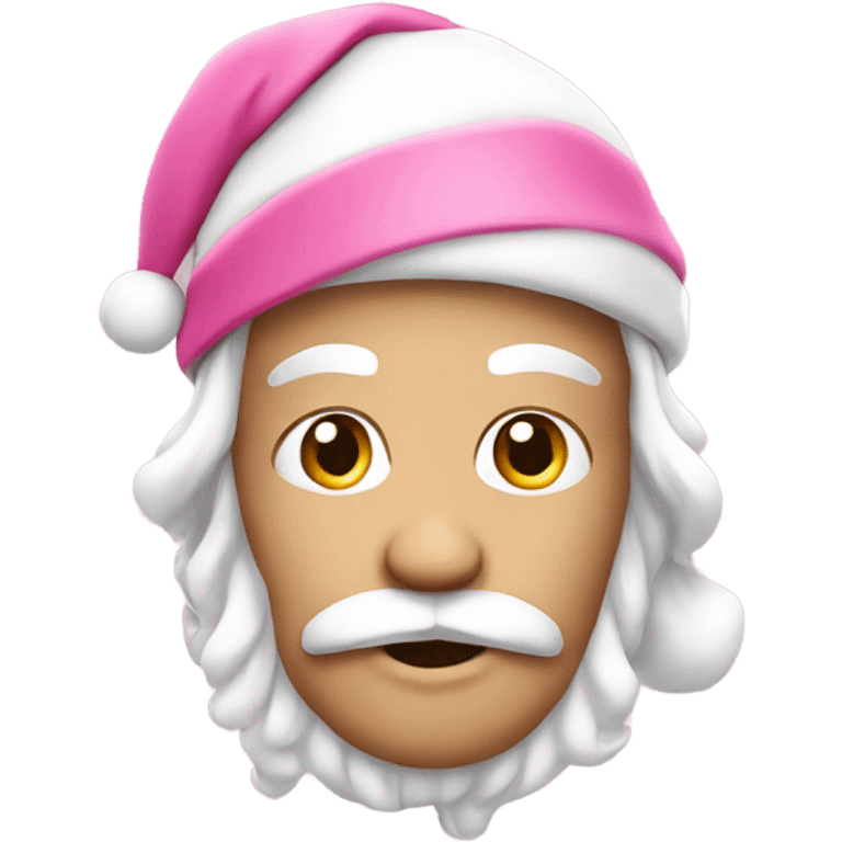 Pink Santa Claus head white  emoji