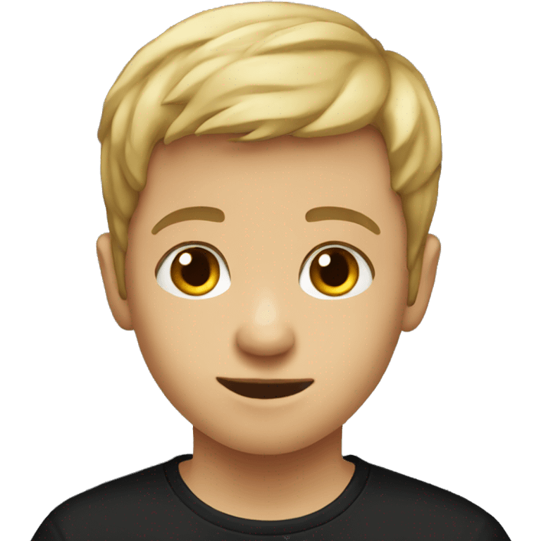 boy in black shirt portrait emoji