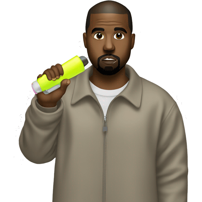 Kanye west holding a highlighter emoji