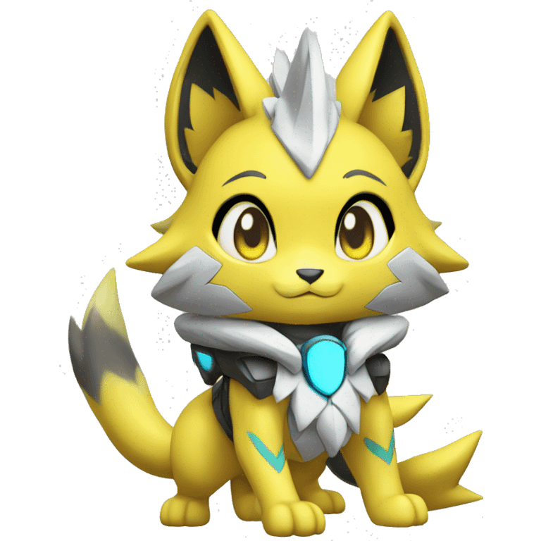 Kawaii Cool Chibi Zeraora-Renamon-Pokémon Full Body Detailed High Quality emoji