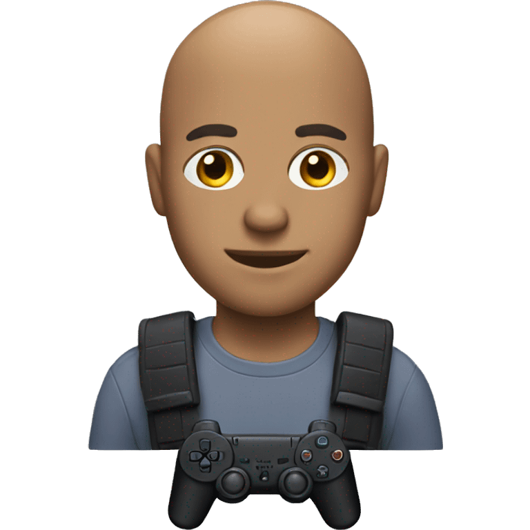 Bald man with PlayStation  emoji