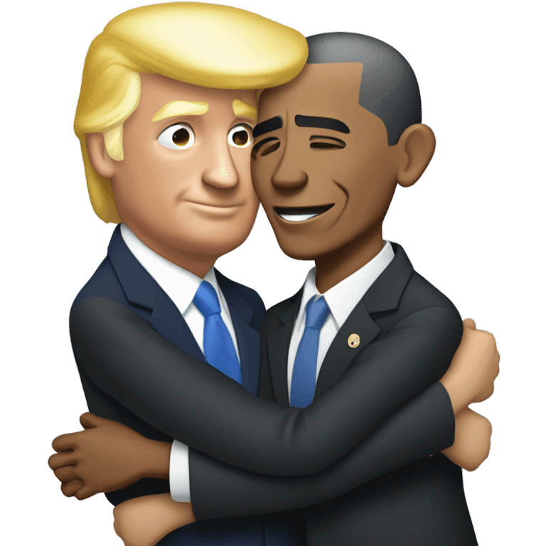 Trump hugging Obama emoji