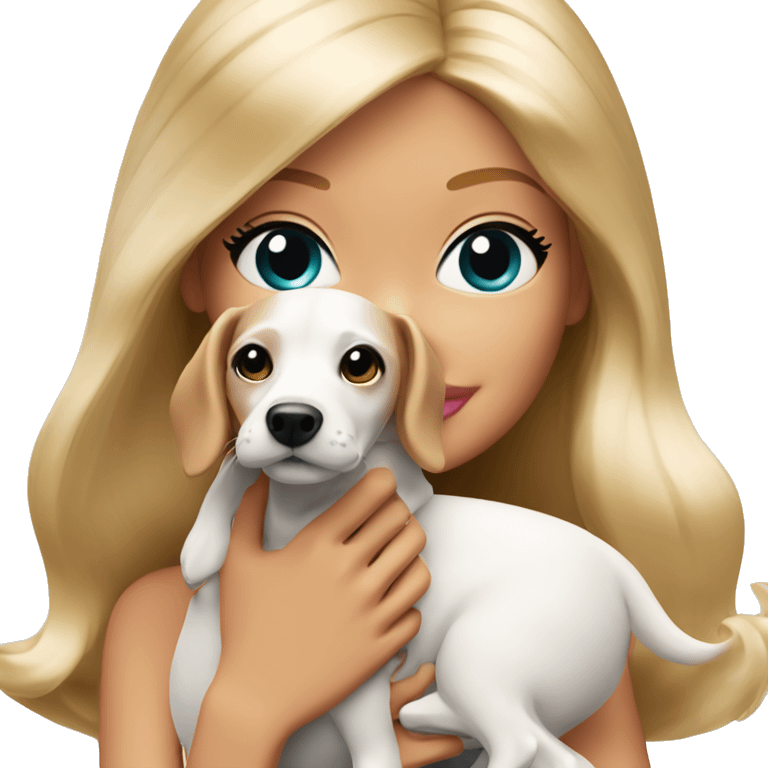 Barbie holding white Dachshund close up emoji