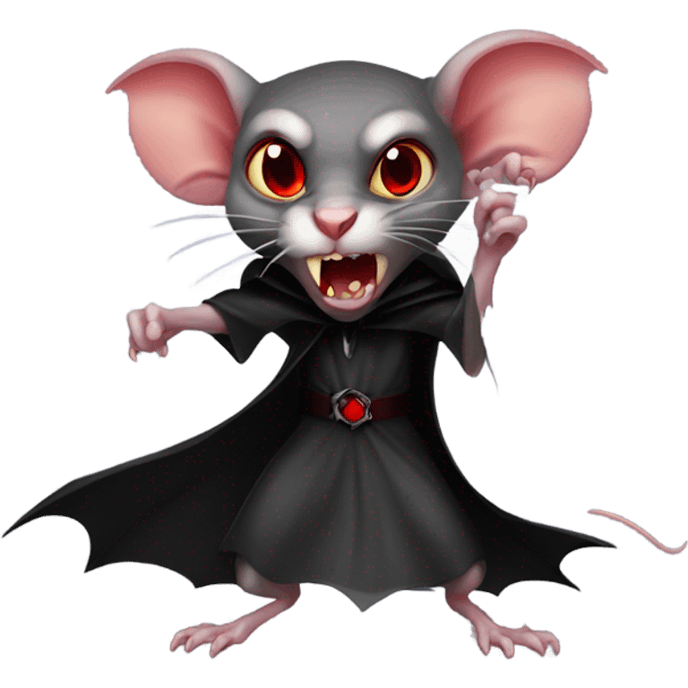 Rat as vampire angry emoji