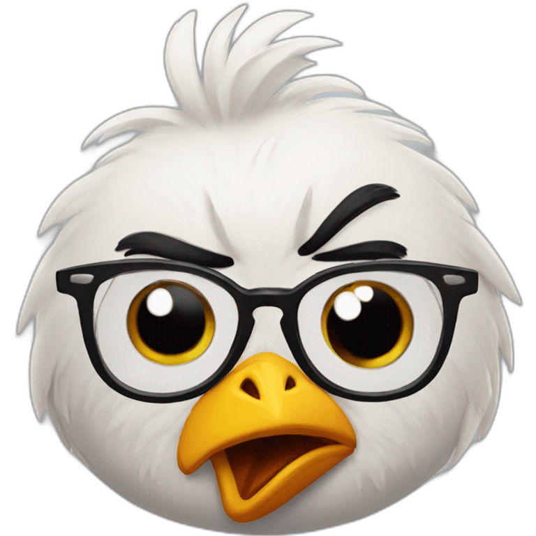 angry bird with glasses emoji