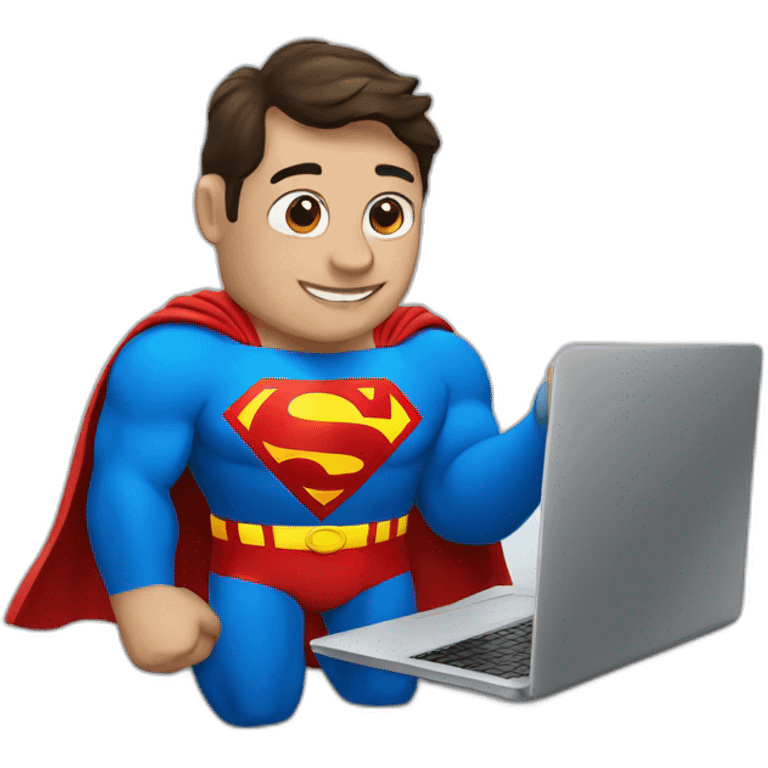 superman with laptop emoji