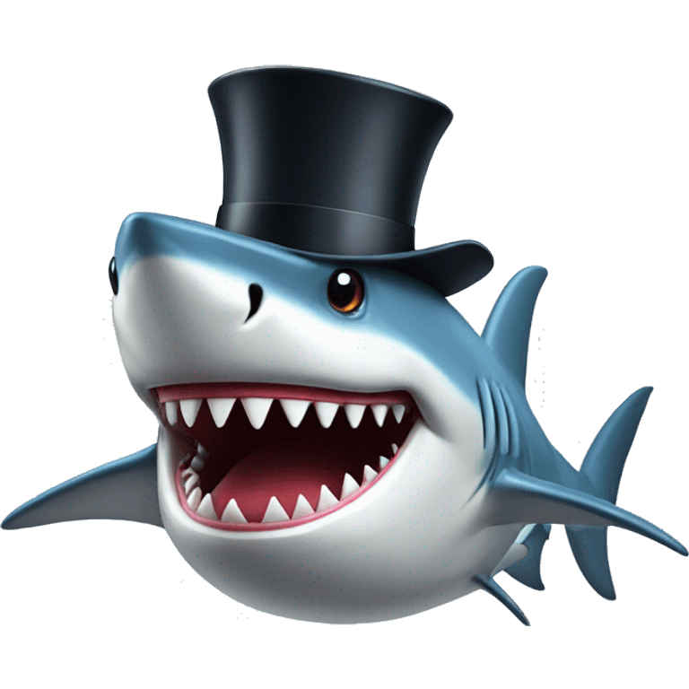 Shark with a top hat emoji