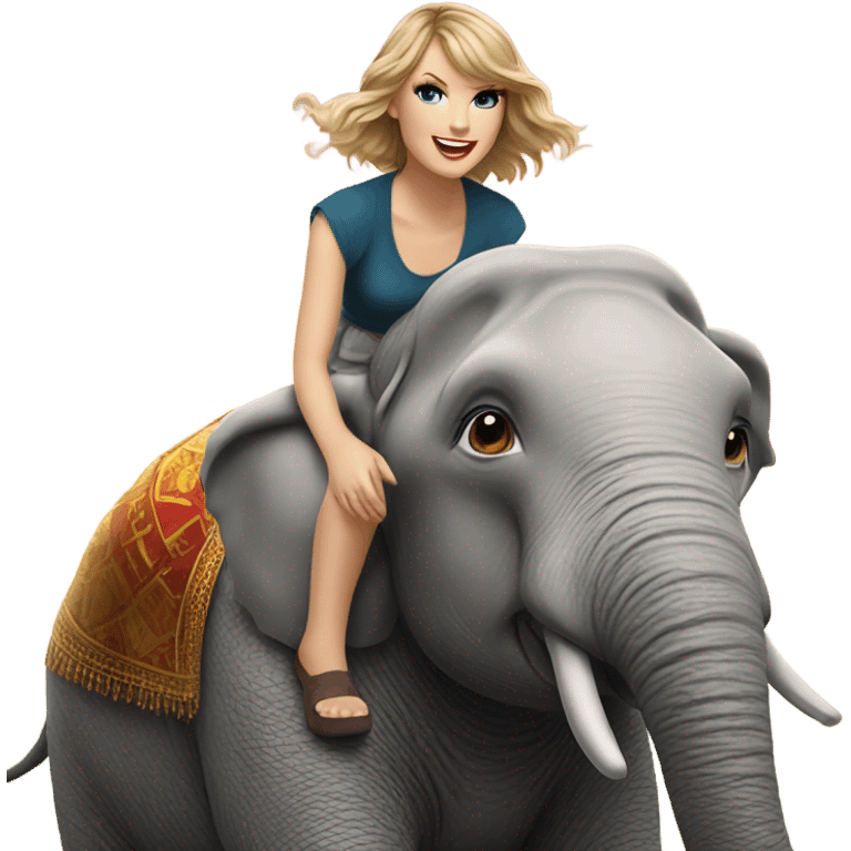 Taylor swift riding an elephant  emoji