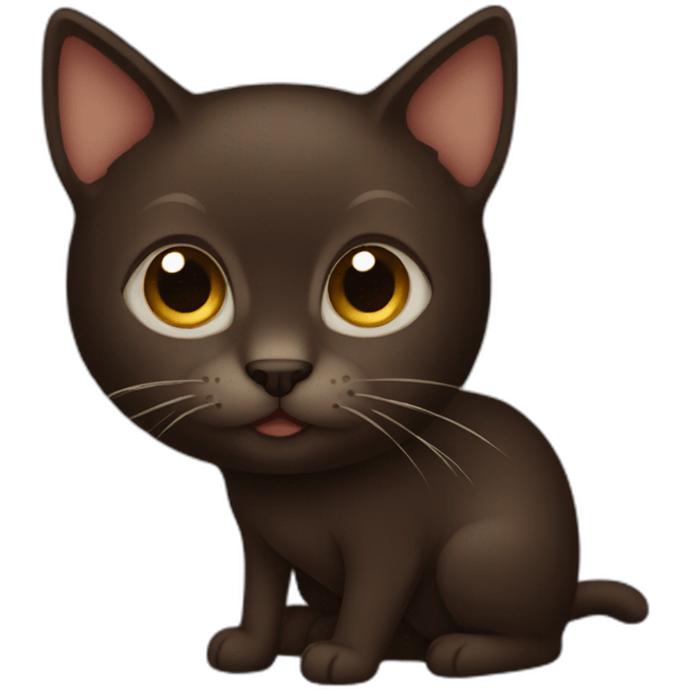 Small Dark brown cat emoji