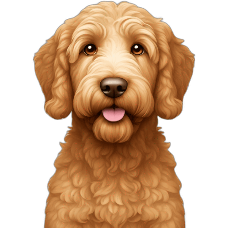 honey colored labradoodle with white marking on face emoji