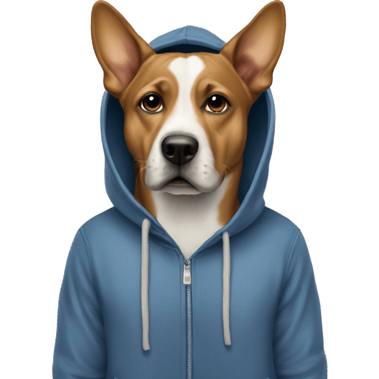 Dog wear hoody emoji