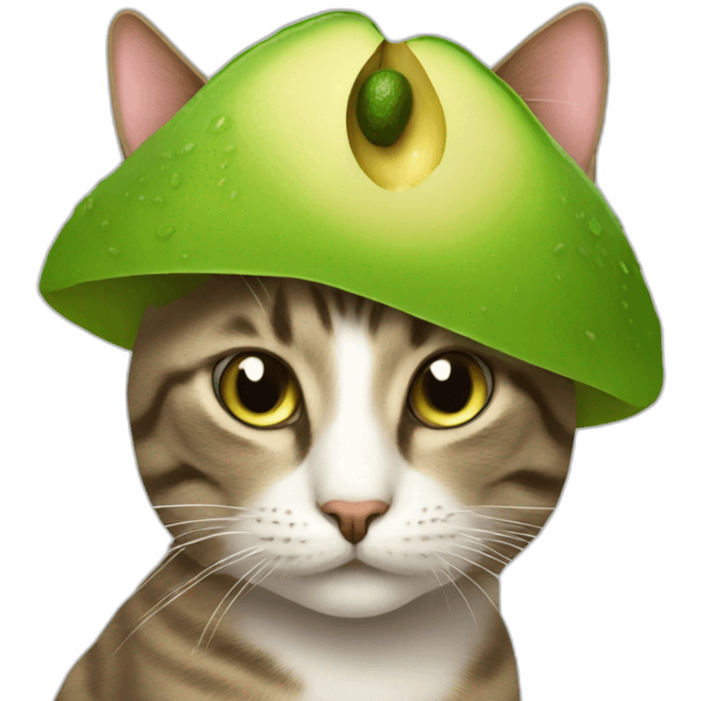 cat with avocado hat emoji